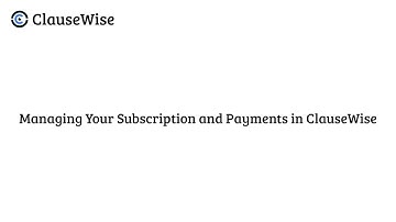 How to Manage Your Billing & Subscription in ClauseWise | Payments