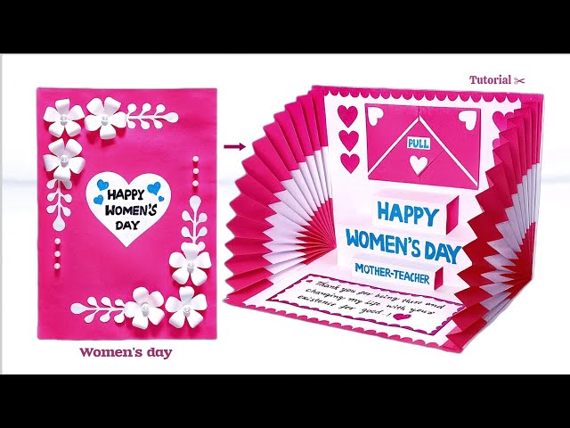 Make this Women's day card for your Mother / Teacher 🙋🏻‍♀️and Thank them | Women's day card making