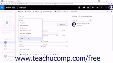 Outlook on the Web Tutorial Creating Recurring Appointments and Events Microsoft Training