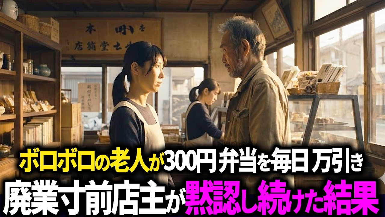 廃業寸前の激安弁当屋にやってくるボロボロの老人…「お腹空いてるんだから」と店主が万引きを黙認し続けた結果【感動する話】