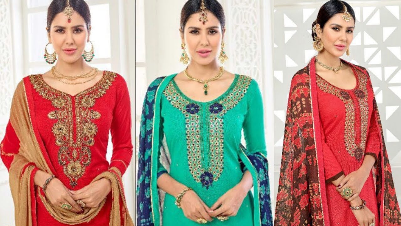 Hand Work Dress Materials Latest Collection New Designs Pattern