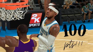 Trying to Score 100 Points with Carmelo Anthony #nba #nbahighlights #nba2k @thisismelotv