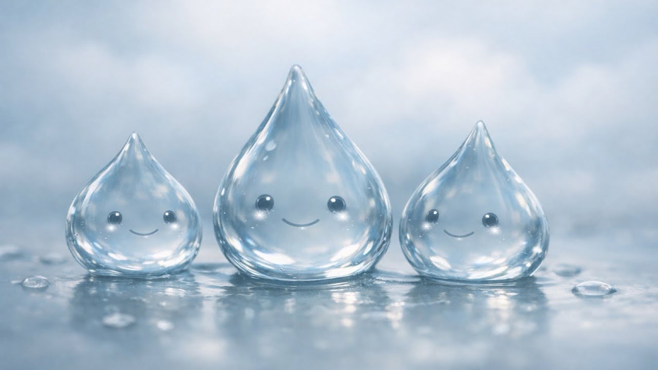 Real Rain Sounds for Kids | Relaxation with Cute Raindrops | Calming Animation for Children