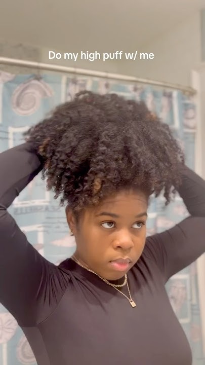  High puff on natural hair #highpuff #naturalhair #naturalhairstyles # ...