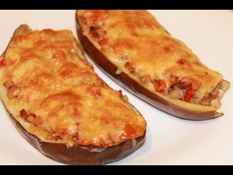 Лодочки из баклажанов фаршированные. Съедается молниеносно!