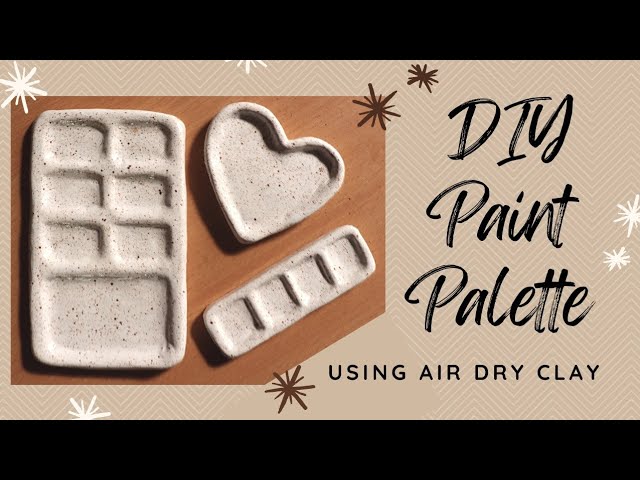 Second time trying out air dry clay! Made a paint palette that I plan to  paint then seal with waterproof varnish. Still need to leave it out to dry;  any tips would be appreciated! : r/clay