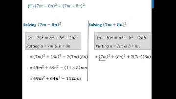 Simplify (iii) (7m − 8n)^2 + (7m + 8n)^2 - Teachoo Maths - Teachoo