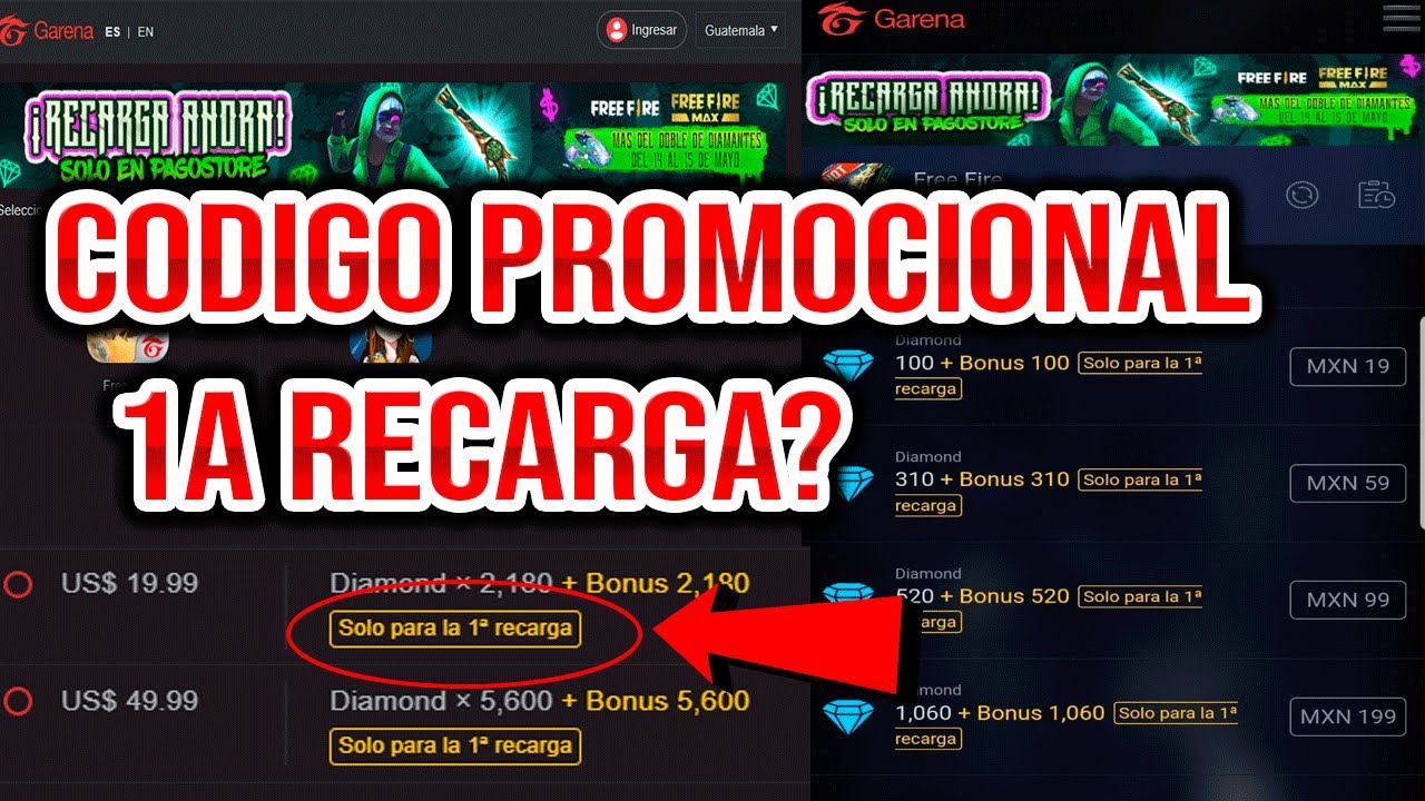 codigo promocional para comprar diamantes en free fire