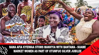 Nana Afia Kyeiwaa Stoms Manhyia With Bantama-Suame Market Women As Part Of Otumfuo Silver Jubilee