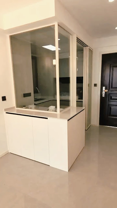 Kitchen L-shaped partition sliding door and window #kitchen #slidingdoor #partition