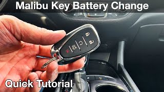 How to replace the remote battery in a 2022 Chevy Malibu