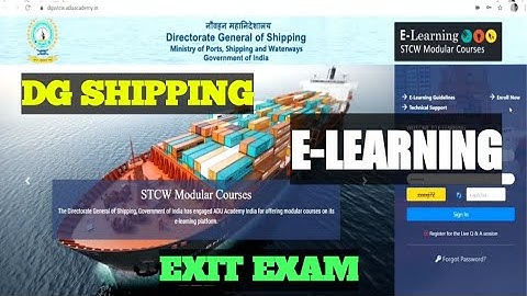 DG shipping e learning for STCW courses and virtual class  exit exam || STCW certificate