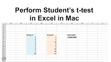 T-test in Excel in Mac