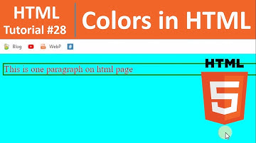 HTML Tutorial #28 - Colors in HTML (Background, Text and Border Colors)