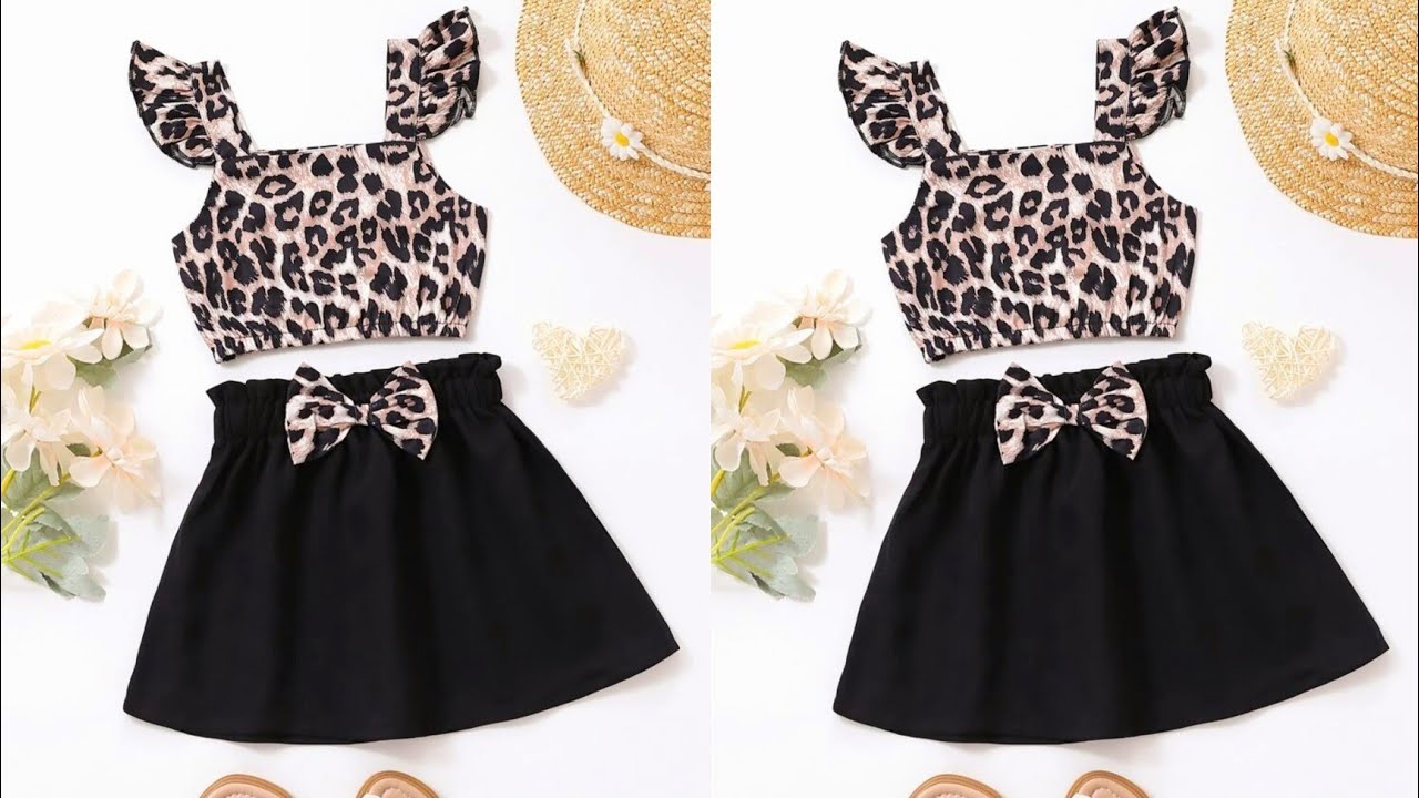 Beautiful Butterfly Sleeve Baby Top With Paperbag Waist Skirt Cutting ...