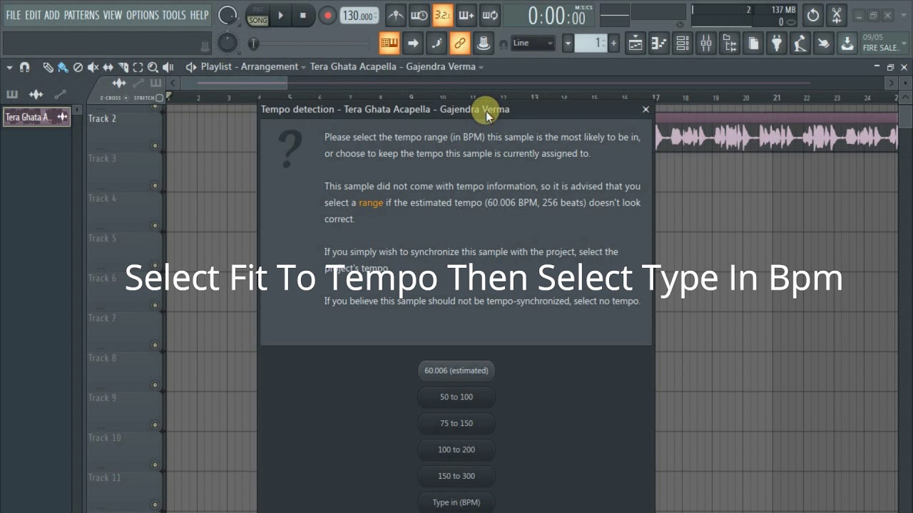 HOW TO MATCH OR FIT A SONG BPM IN FL STUDIO 20 - YouTube
