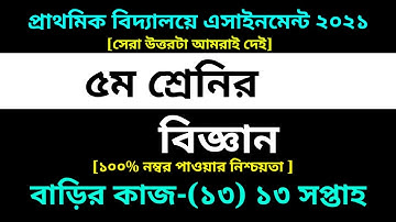 Class 5 Science Assignment 13 Solution 2021 || ১৩তম সপ্তাহ বিজ্ঞান ||৫ম শ্রেণির বিজ্ঞান বাড়ির কাজ ১৩