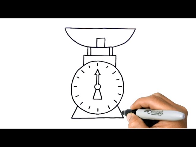 How to Draw weight balance scale easy 