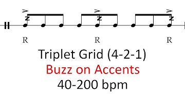 Buzz on accents | 40-200 bpm triplet grid sheet music