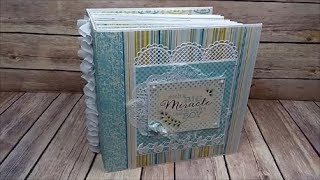 I created this beautiful 9 page baby boy chunky mini album using the
authentique, cuddle paper collection. measures 8 x with a 5" spine and
will...