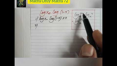 #logarithm log x = log(1-x)Logarithm | Logarithmic Equation | CBSE | ICSE | Problems On Ligarithm