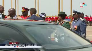 Former Botswana President Lieutenant General Khama Arrives for the Army Day Celebration.
