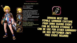 Total Dark Sword Event : Female Warrior Costume Can Server Storage & Used For Other Warrior Class ?