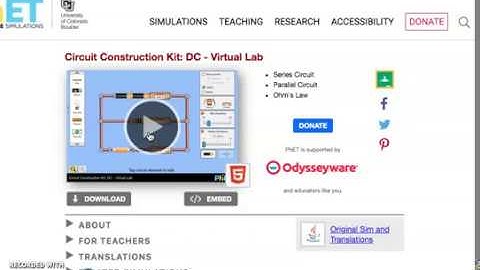 Demo of Tools in the PhET Circuit Construction Kit Simulation