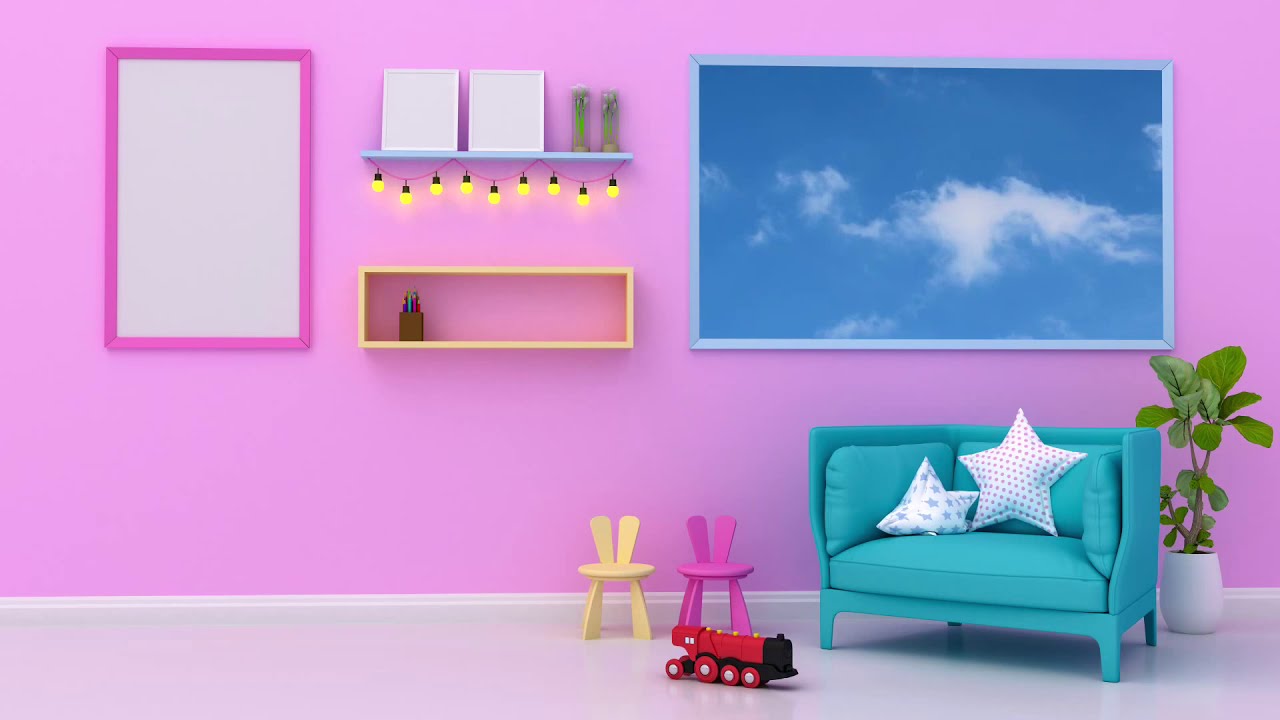 🏠🎶 Kids Pink Play Room Home Setup Cartoon VJ Loop Background for Edits -  YouTube