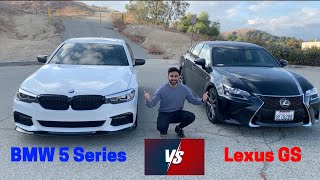 BMW 5 SERIES VS LEXUS GS (BMW 540i vs Lexus GS 350 F Sport Review + Drive 0-60 mph)