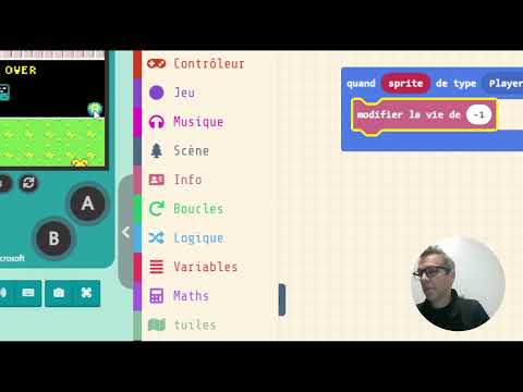 MakeCode Arcade 101 - 15 - Création d'une interaction entre le héros et un ennemi