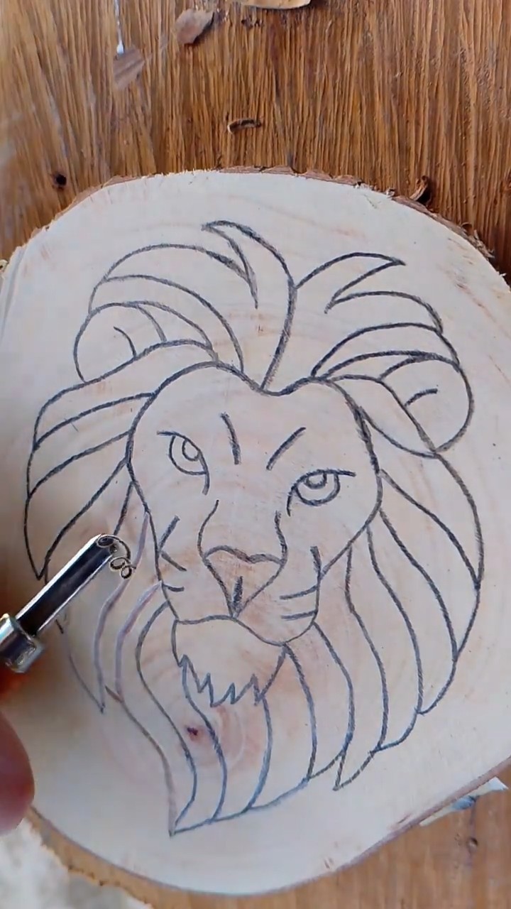 Carving & Woodburning a Lion - YouTube
