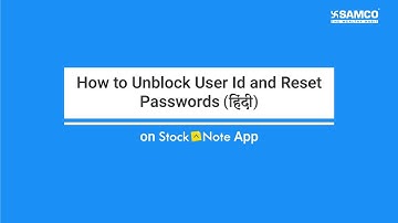 (Hindi) How to Unblock User Id and Reset Passwords on StockNote Mobile App
