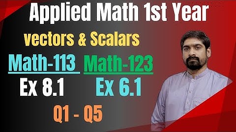 Applied Math 123 Ch 6 Ex 6.1 & Applied Math 113 Ch 8 Ex 8.1 | Q1-Q5 | Vectors and Scalars
