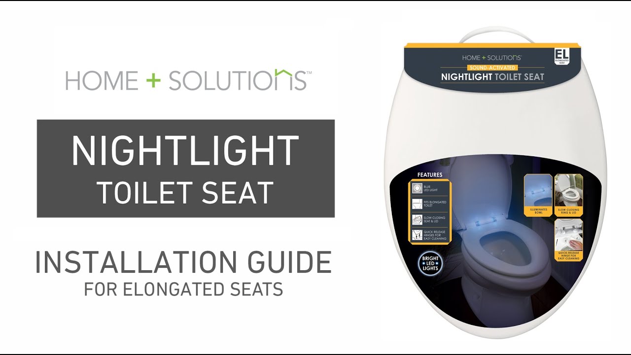 Home + Solutions Elongated Nightlight Toilet Seat Video YouTube