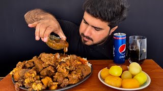 ASMR EATING SPICY MUTTON CURRY+WHITE RICE+INDIAN TRADITIONAL SWEETS|| REAL MUKBANG(NO TALKING)