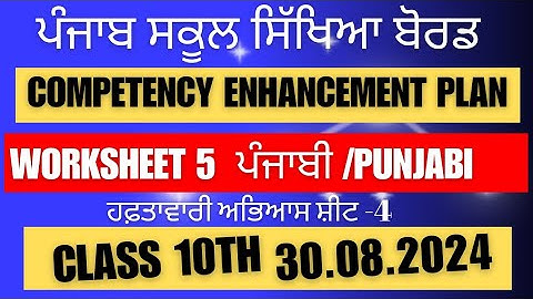 Class 10  Punjabi Worksheet 5 solution 30.08.2024 #worksheetsolutions #class10punjabi