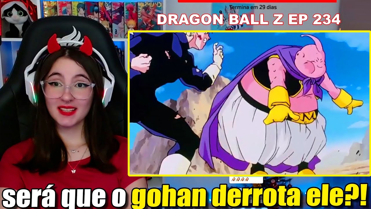 cátia vendo GOHAN VS MAJIN BOO (Dragon Ball Z EP 263) 