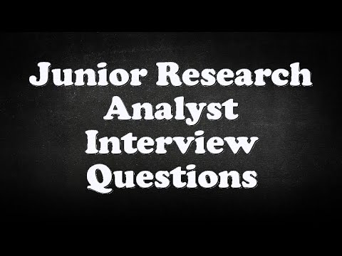 junior research analyst interview questions