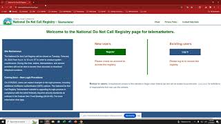 Registering for the National Do Not Call Registry