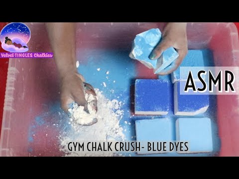 ASMR |Gym Chalk Crumble| Gym Chalk| Gym Chalk Sift & Play| Blue Dyes [Gym Chalk]