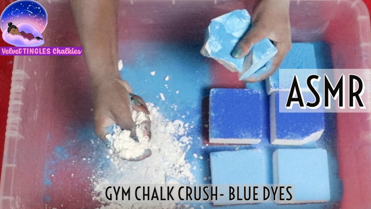 ASMR Gym Chalk Crumble Gym Chalk Gym Chalk Sift & Play Blue Dyes