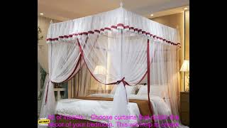 1005002405260862 Luxury Princess Canopy Bed Curtains 4 Corner 3 Side Openings Post Bed