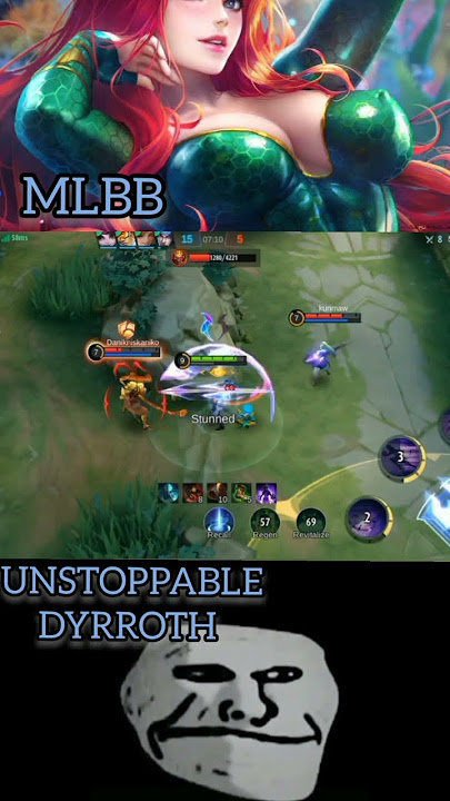 TROLL FACE REACTION ON MLBB #DYRRROTH 1 VS 3 #SHORTS
