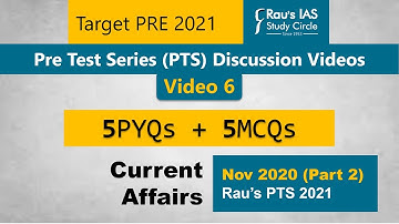 UPSC Prelims Test Series 2021 | MCQs from Current Affairs  | Video 6  Rau