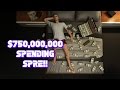GTA 5 ONLINE $750,000,000 SPENDING SPREE BUYING EVERYTHING IN THE GAME!!!