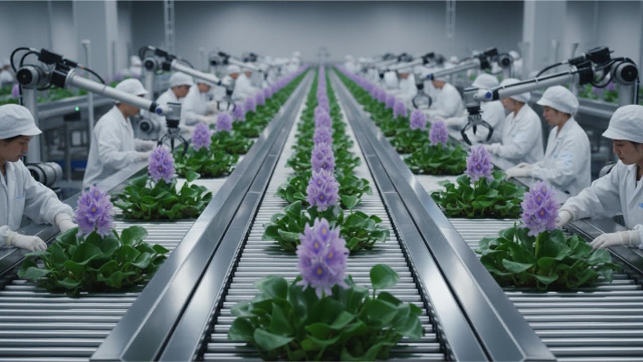 Water Hyacinth Factory Production Process | From Raw Plants to Finished Products