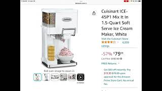 Chyyrp - $79.99 Amazon Deal 4/28/23, Cuisinart Soft Serve Ice Cream Maker #amazondeals #amazonfinds screenshot 5