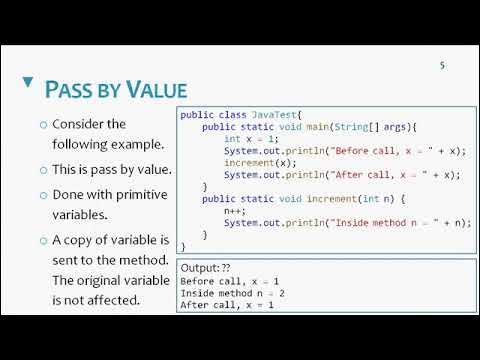 lec04_part1_Java Method ( pass by value and pass by reference ) - YouTube