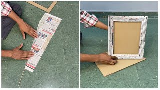 Waste Newspaper ➡️ Beautiful Photo Frame DIY 😍 | Budget Friendly Home Decor 